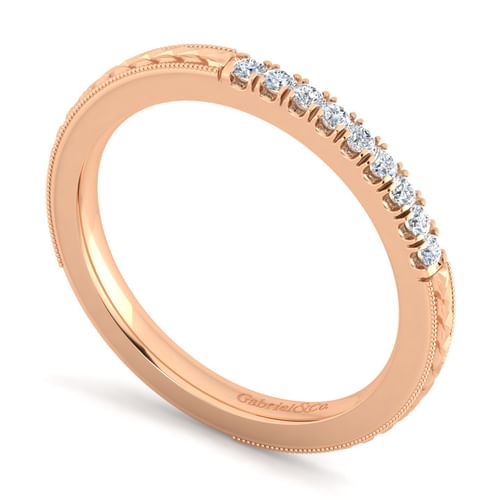 14K Rose Gold Matching Diamond Wedding Band