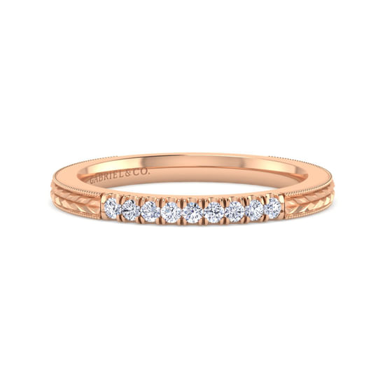 Gabriel - 14K Rose Gold Matching Diamond Wedding Band