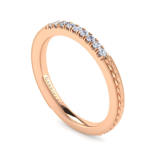 14K Rose Gold Matching Diamond Wedding Band