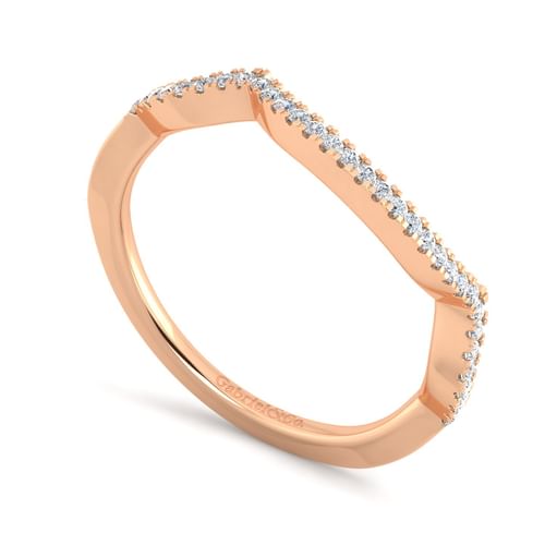 14K Rose Gold Matching Diamond Wedding Band