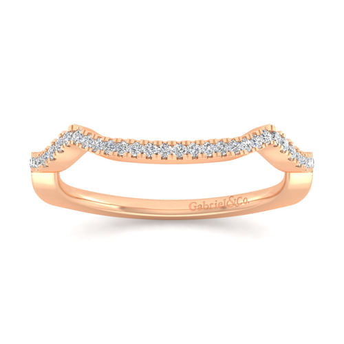 14K Rose Gold Matching Diamond Wedding Band