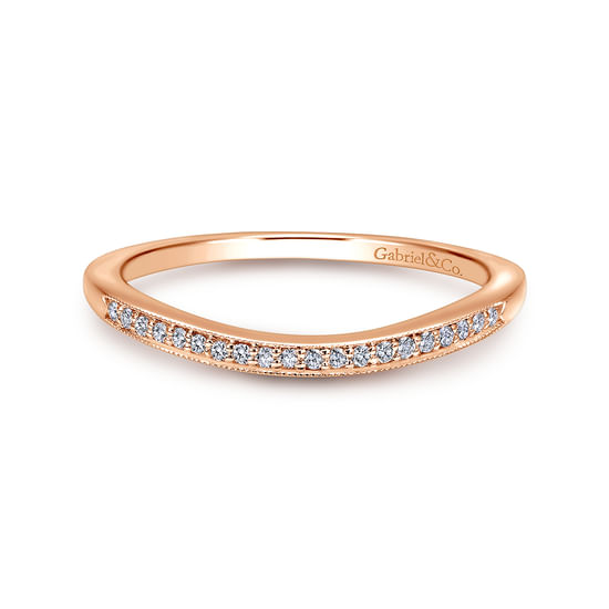 Gabriel - 14K Rose Gold Matching Diamond Wedding Band