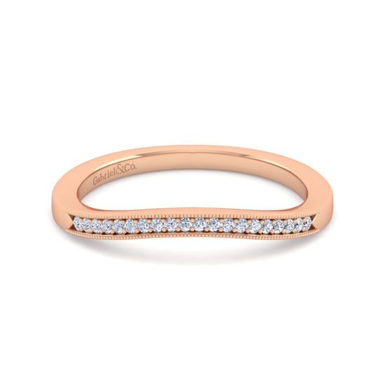 Gabriel - 14K Rose Gold Matching Diamond Wedding Band