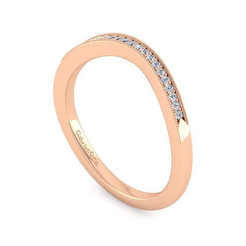 14K Rose Gold Matching Diamond Wedding Band