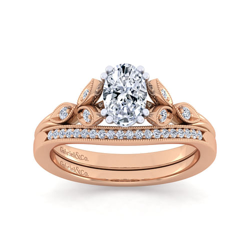 14K Rose Gold Matching Diamond Wedding Band