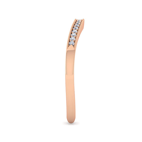 14K Rose Gold Matching Diamond Wedding Band