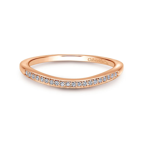 Gabriel - 14K Rose Gold Matching Diamond Wedding Band