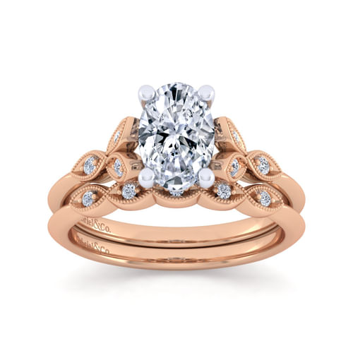14K Rose Gold Matching Diamond Wedding Band