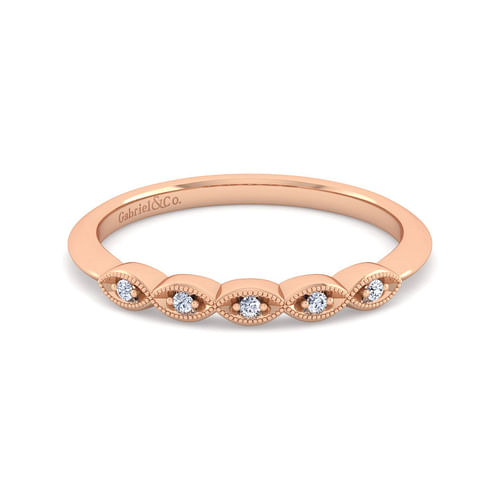 14K Rose Gold Matching Diamond Wedding Band