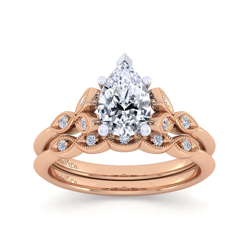 14K Rose Gold Matching Diamond Wedding Band