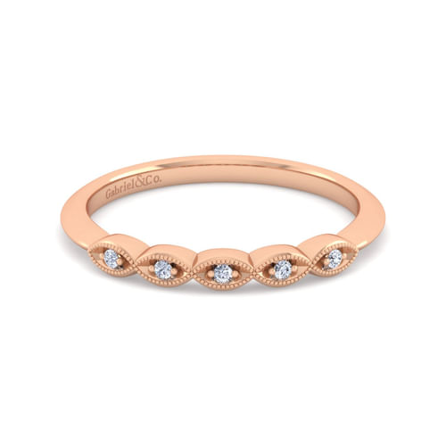 14K Rose Gold Matching Diamond Wedding Band