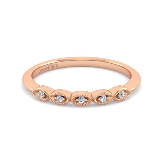 Gabriel - 14K Rose Gold Matching Diamond Wedding Band