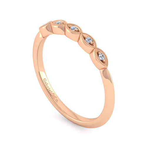 14K Rose Gold Matching Diamond Wedding Band