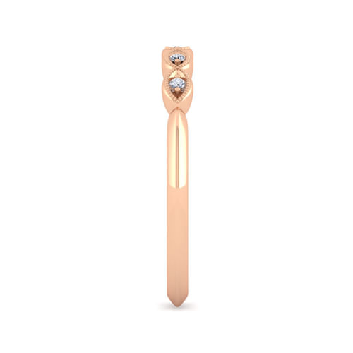 14K Rose Gold Matching Diamond Wedding Band
