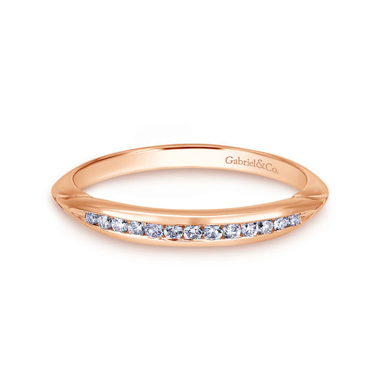 Gabriel - 14K Rose Gold Matching Diamond Wedding Band