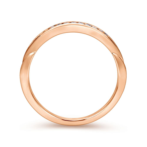 14K Rose Gold Matching Diamond Wedding Band
