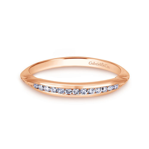 14K Rose Gold Matching Diamond Wedding Band