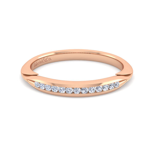 14K Rose Gold Matching Diamond Wedding Band