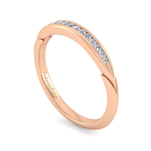 14K Rose Gold Matching Diamond Wedding Band