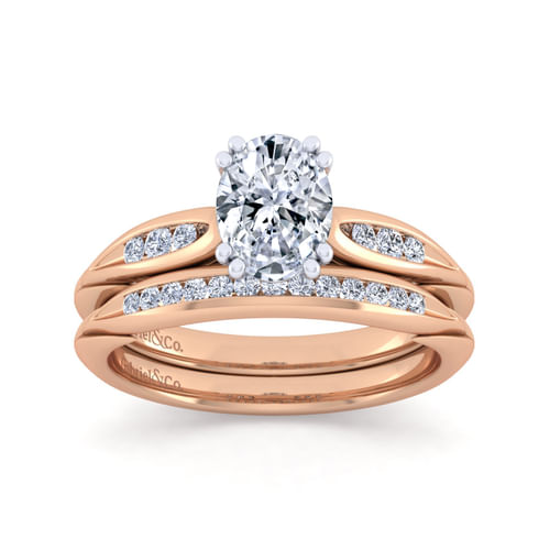 14K Rose Gold Matching Diamond Wedding Band