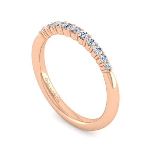 14K Rose Gold Matching Diamond Wedding Band
