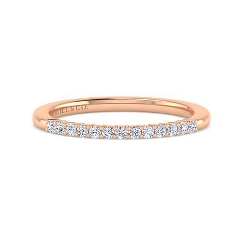 14K Rose Gold Matching Diamond Wedding Band