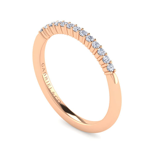 14K Rose Gold Matching Diamond Wedding Band