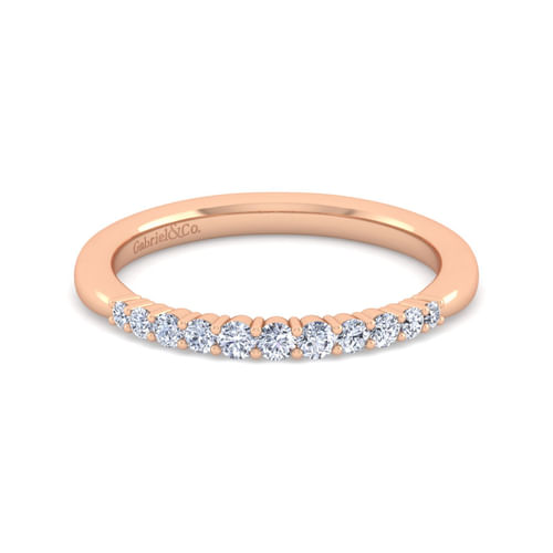 14K Rose Gold Matching Diamond Wedding Band
