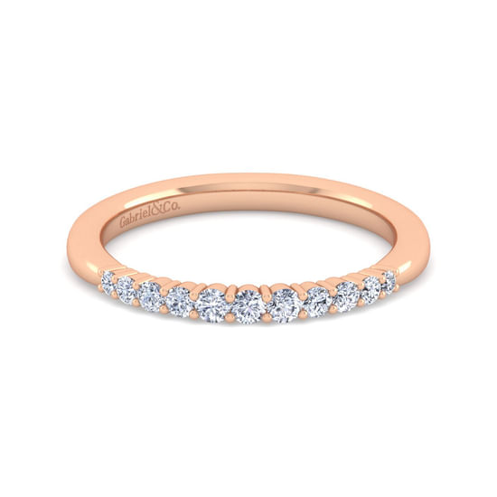 Gabriel - 14K Rose Gold Matching Diamond Wedding Band