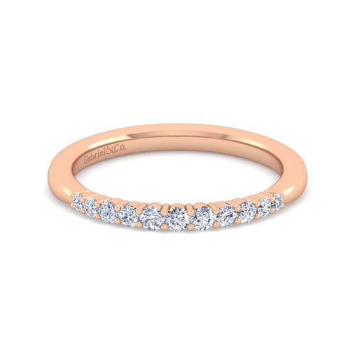 14K Rose Gold Matching Diamond Wedding Band