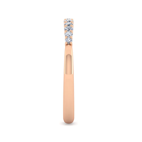 14K Rose Gold Matching Diamond Wedding Band