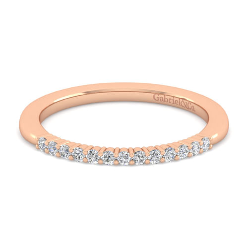 14K Rose Gold Matching Diamond Wedding Band