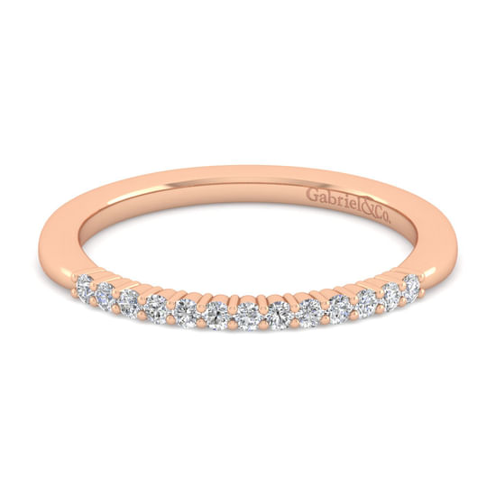Gabriel - 14K Rose Gold Matching Diamond Wedding Band