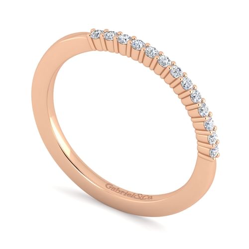 14K Rose Gold Matching Diamond Wedding Band