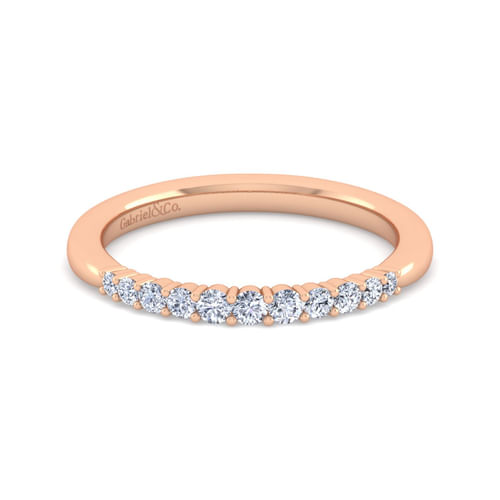 14K Rose Gold Matching Diamond Wedding Band