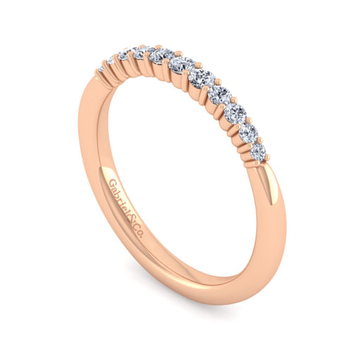 14K Rose Gold Matching Diamond Wedding Band