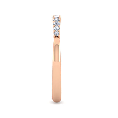 14K Rose Gold Matching Diamond Wedding Band