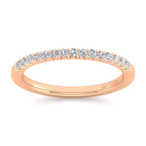 14K Rose Gold Matching Diamond Wedding Band