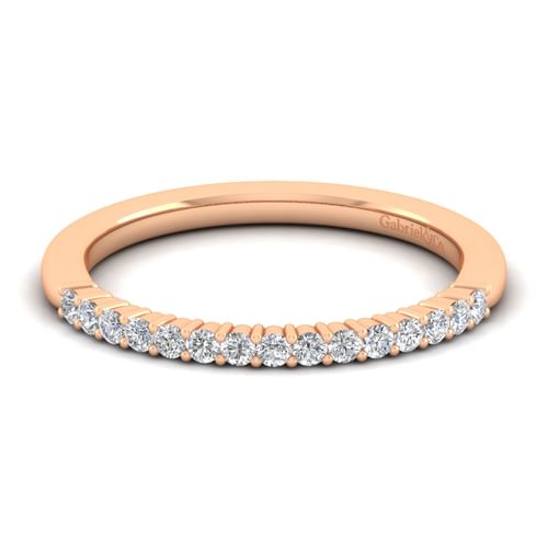 14K Rose Gold Matching Diamond Wedding Band