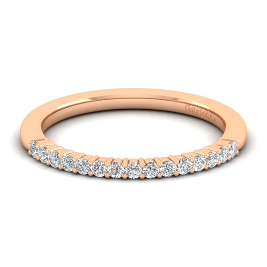Gabriel - 14K Rose Gold Matching Diamond Wedding Band