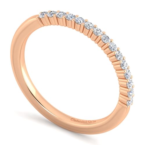 14K Rose Gold Matching Diamond Wedding Band