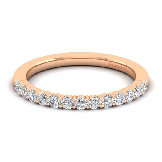 Gabriel - 14K Rose Gold Matching Diamond Wedding Band