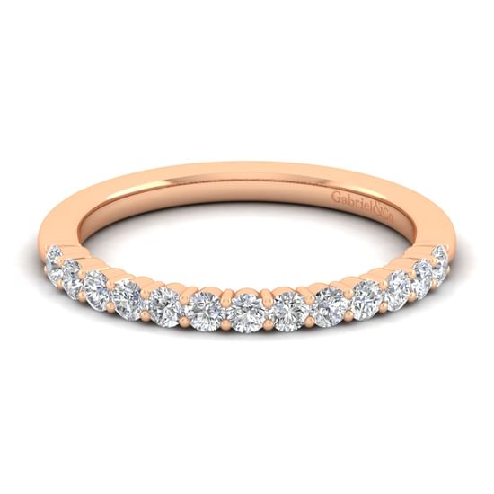 Gabriel - 14K Rose Gold Matching Diamond Wedding Band