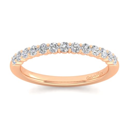 14K Rose Gold Matching Diamond Wedding Band