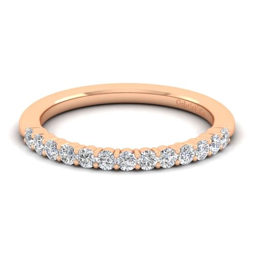 14K Rose Gold Matching Diamond Wedding Band