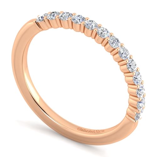 14K Rose Gold Matching Diamond Wedding Band
