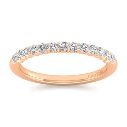 14K Rose Gold Matching Diamond Wedding Band