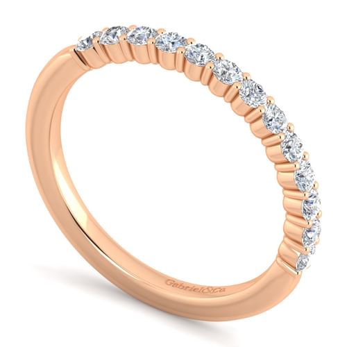 14K Rose Gold Matching Diamond Wedding Band