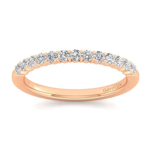 14K Rose Gold Matching Diamond Wedding Band