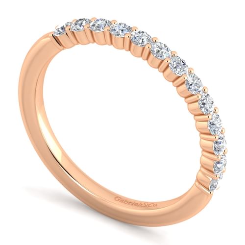 14K Rose Gold Matching Diamond Wedding Band